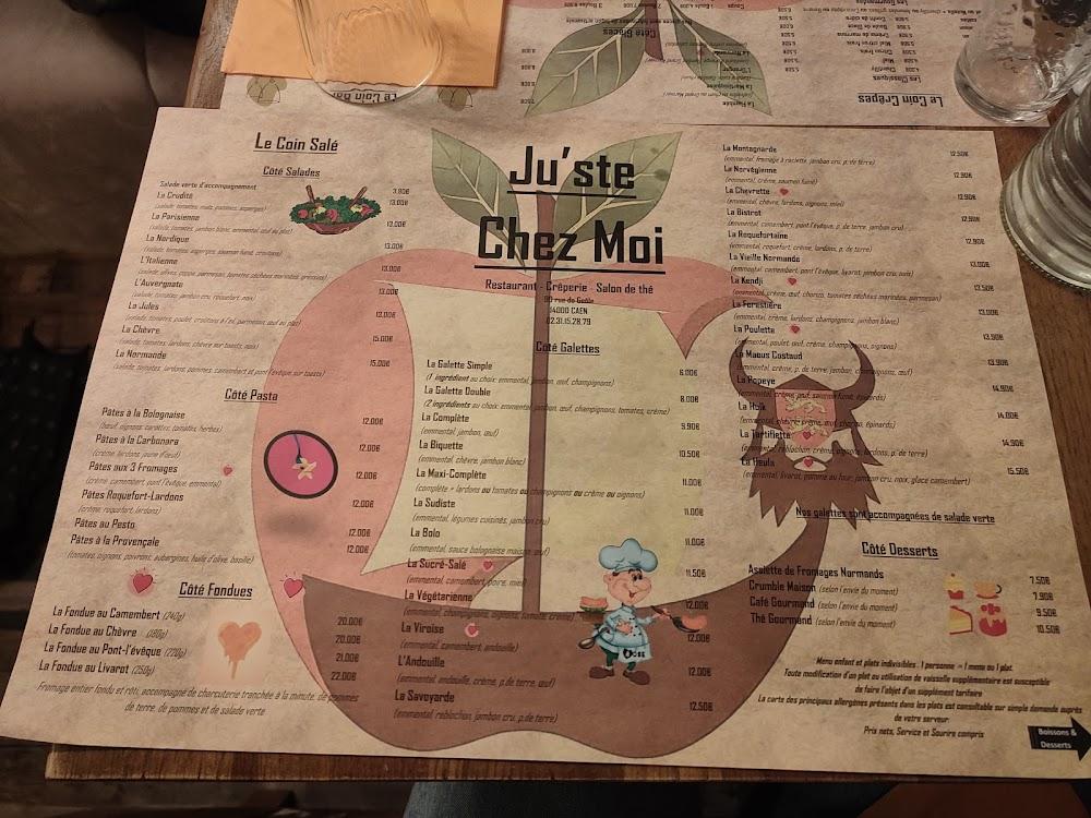 Ju'ste Chez Moi - Menu Image 1